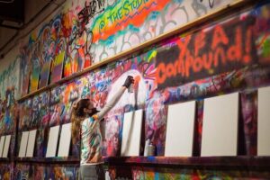 BYOB Spray Paint and Sip at Studio W.I.P. - How the Class Works: From Stencils to Your First Spray Pass