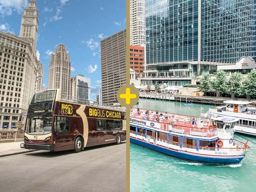 Chicago: Architecture River Tour and Hop-on Hop-off Bus Tour - On the Chicago Riverwalk: the Shoreline 75-minute architecture cruise