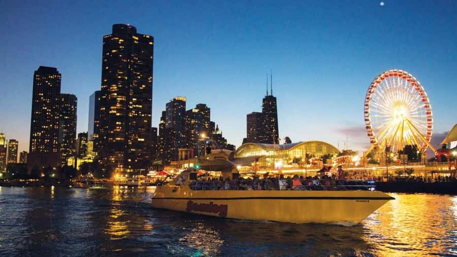 City Cruises Chicago: Seadog Speedboat Lake Firework Cruise - From every seat: what the fireworks look like on the water