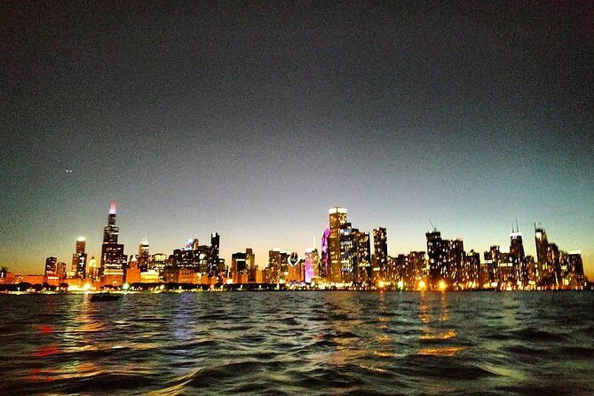 Serene Private Sunset Sail on Lake Michigan - Navy Pier, Chicago - Soldier Field from the water: the colonnades angle